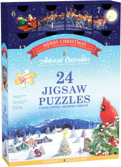 Boldog kar�csonyt - Adventi napt�r, 24 x 50 db mini puzzle (EUROGRAPHICS, 8924-5735)