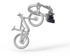 Mountain Bike sisakkal ezst/fekete - Kulcstart