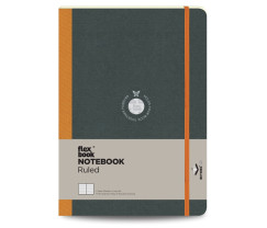 Flexbook Flex Global vonalas jegyzetf�zet � narancss�rga, 17 � 24 cm, bels� zsebbel �s gumip�nttal