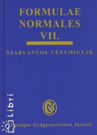 Pl Tams   (Szerk.) - Formulae Normales VII. - Szabvnyos vnymintk