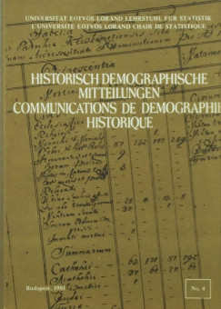 Kovacsics Jzsef   (Szerk.) - Historisch-Demographische Mitteilungen - Communications de dmographie historique