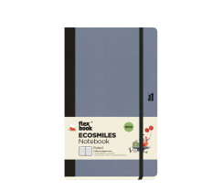 Flexbook Ecosmiles k�rnyezetbar�t vonalas jegyzetf�zet � levendula, 13 � 21 cm, n�v�nyi rostos pap�rbor�t�val