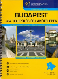 BUDAPEST + 34 TELEPLS S LAKTELEPEK ATLASZ 1:20 000