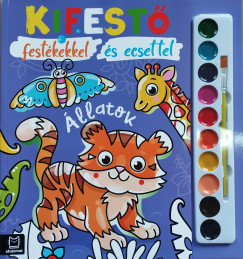 Kifest festkekkel s ecsettel - llatok