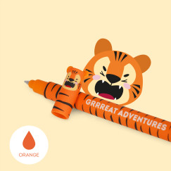 Tigris, radírozható zselés toll Narancssárga tintával (LEGAMI - STATIONERY - Grrrreat Adventures, 0.7 mm)