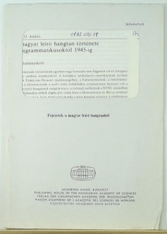 A magyar ler hangtan trtnete az jgrammatikusoktl 1945-ig (dediklt)