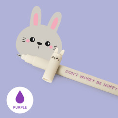 Nyuszi, radírozható zselés toll lila tintával (LEGAMI - STATIONERY - Don't Worry Be Hoppy, 0.7 mm)