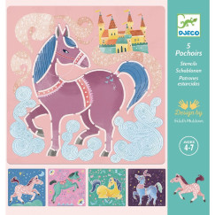 Lovak, kreat�v sablon mint�k (DJECO, Horses, 5 db)