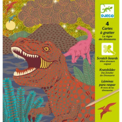 Dinoszauruszok, karcol�s k�p (DJECO, 1 toll, 5 k�p)