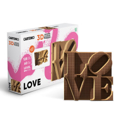 LOVE feliratú 3D festhető karton puzzle (Cartonic)
