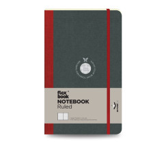 Flexbook Flex Global vonalas jegyzetf�zet � piros, 13 � 21 cm, bels� zsebbel �s gumip�nttal