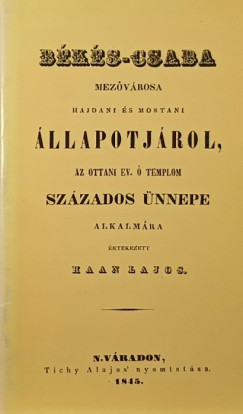 Bks-csaba mezvrosa hajdani s mostani llapotjrl - facsimile