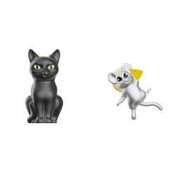 Cica eg�rrel, fekete/ez�st - Kit�z�