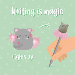 Cica, világítós golyóstoll szürke/rózsaszín (LEGAMI - STATIONERY)