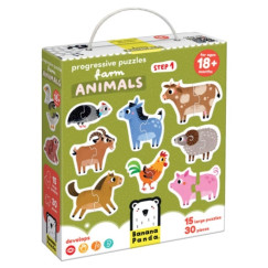 Progressz�v puzzle farm �llatok 18 h�nap