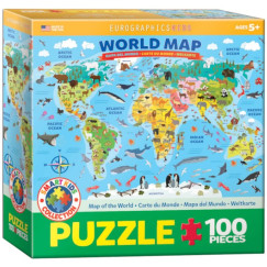 Illusztr�lt vil�gt�rk�p 100 db-os gyermek puzzle (EUROGRAPHICS, 6100-5554)