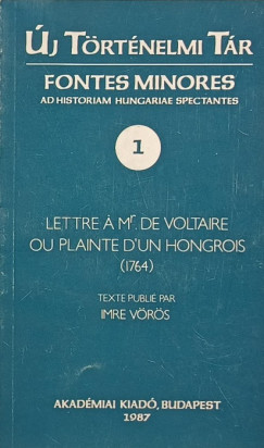 Vrs Imre - Fontes Minores ad Historiam Hangariae Spectantes I. - j trtnelmi tr (dediklt)
