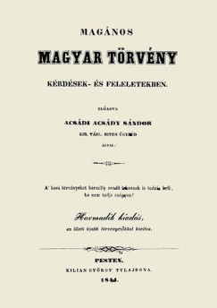 Magnos Magyar Trvny krdsek- s feleletekben eladva