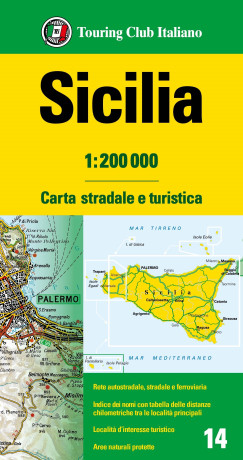 Szicília régiótérkép 1:200 000