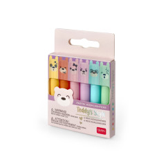 Maci alak� mini sz�vegkiemel�, 6 spasztellsz�n/szett (LEGAMI - STATIONERY)