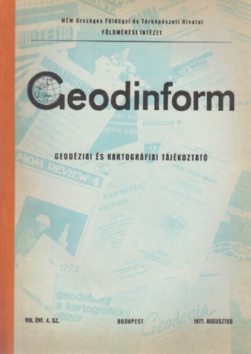 Luk�cs Tibor  (Dr.) - V�r�s Imre - Geodinform 1977. Augusztus