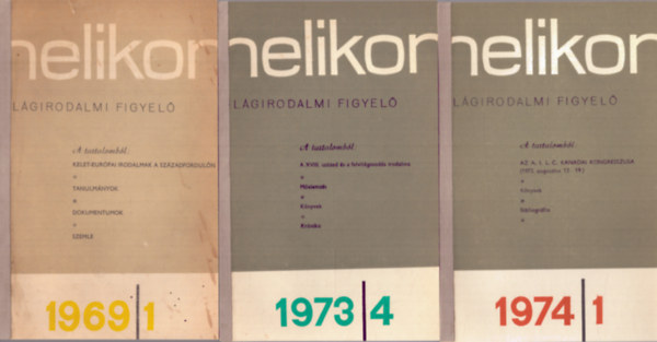 Hopp Lajos  (szerk.) - 3 db Helikon Irodalmi Figyel�: 1969/1. + 1973/4. + 1974/1.