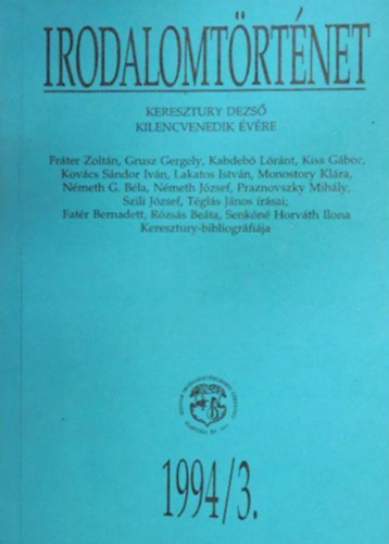 Kabdeb Lrnt  (fszerkeszt) - irodalomtrtnet 1994/3.