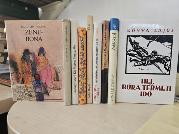 Garai Gábor, Esterházy Péter, Karinthy Frigyes, Szabó Magda, Moldova György, Csörsz István, Konrád György, Kónya Lajos Karinthy Ferenc - 9db regény, KÖNYVMENTŐ AJÁNLAT: Zene-bona+ Orpheusz átváltozásai+ Kis magyar pornográfia+ Egy nőt szeretni+ Ókút+ A beszélő disznó- Józsi rendszert vált- Mi, I. Viktor+ Elhagyott a közérzetem+ Zsidókról+ Hej, búra termett idő