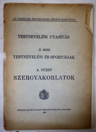 Testnevelsi utasts szergyakorlatok 1926