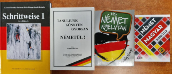 Gelencsr Ferenc, Erdlyi Margit, Dr Ernst Hackel Krausz Piroska - 4db nmetes knyv.Schrittweise 1,Tanuljunk knnyen,gyorsan angolul,Kis nmet nyelvtan,Nmet-magyar,megyar-nmet kissztr
