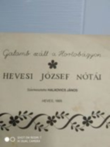 Szerk.: Halkovics Jnos - Galamb szll a Hortobgyon... - Hevesi Jzsef nti