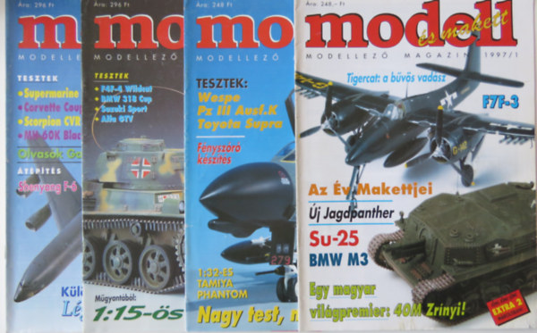 Modell és makett modellező magazin 4 szám: 1997/1-2-4-5 (nem teljes évfolyam)