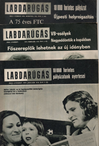 Tabk Endre  (szerk.) - Labdargs XX. vfolyam 1974. ( 10 szm egytt, a 6 s 12. szmok hinyoznak )