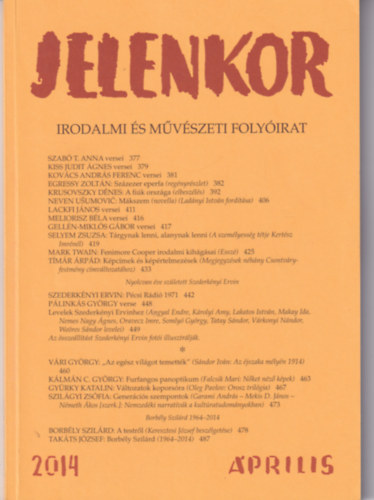 �goston Zolt�n - Jelenkor - Irodalmi �s m�v�szeti foly�irat - 2014. �prilis