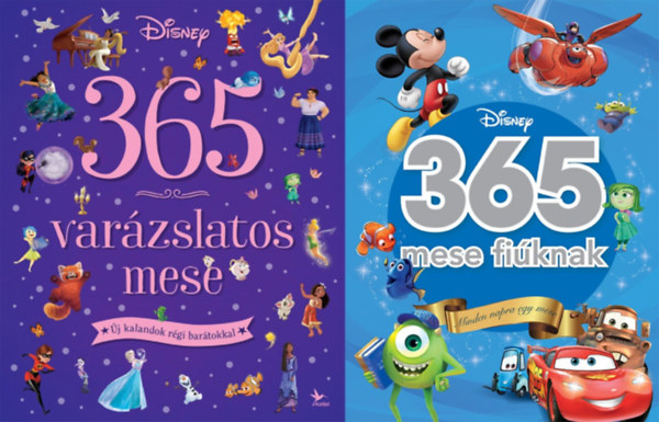 Bardi Betty  (szerk.), Eisner Zsuzsanna (szerk.), Sarok-harmos No�mi Balla N�ra (szerk.) - 2 db 365 Disney mesegy�jtem�ny: 365 mese fi�knak - Minden napra egy mese + 365 var�zslatos mese - �j kalandok r�gi bar�tokkal