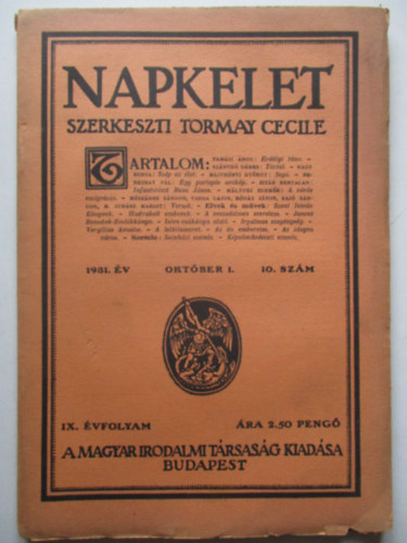 Tormay Cecile - Napkelet 1931. oktber 1. 10.szm