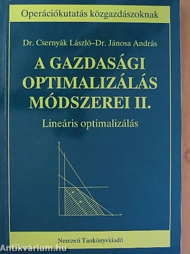SZERZ� Dr. Cserny�k L�szl� Dr. J�nosa Andr�s - A gazdas�gi optimaliz�l�s m�dszerei II. LINE�RIS OPTIMALIZ�L�S - Oper�ci�kutat�s k�zgazd�szoknak