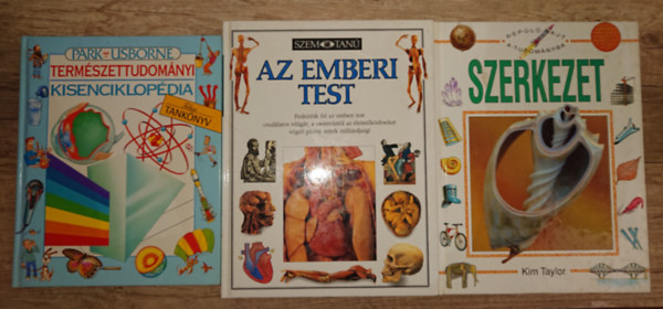 3 gyerekenciklop�dia: Term�szettudom�nyi kisenciklop�dia (park-Usborne), Az emberi test (Szemtan�), Szerkezet (Rep�l�rajt a tudom�nyba)