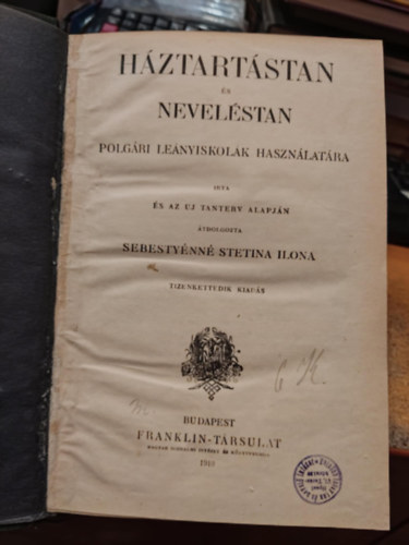 Sebestynn Stetina Ilona - Hztartstan s nevelstan polgri lenyiskolk hasznlatra