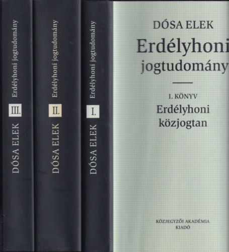 Dsa Elek - Erdlyhoni jogtudomny I-III