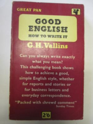 G.H. Vallins - Good english