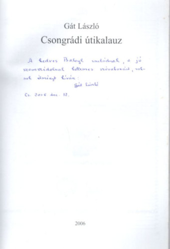 Gát László - Csongrádi útikalauz - dedikált