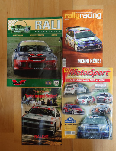T�th Katalin - 4 rallyval foglalkoz� kiadv�ny: Rally Racing 2007/09, Tartsd magad �letben!, MOtorsport 13/127, OTP Garancia Rallye - Ralli m�sorf�zet