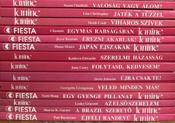 Lisa Christopher, Heidi Cook, Joyce Beaman, Diana Moore, Kathryn Edwards, June Casey, Doris Johnson, Georgette Livingstone, Tami Hoag, Lesley Grayson, Sharon K. Garner, Patt Bucheiste Susan Chatfield - 14 db Janine romantikus k�nyv