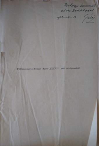 Gáldi László - Egy magyar eredetű tükörkifejezés az erdélyi oláh nyelvben