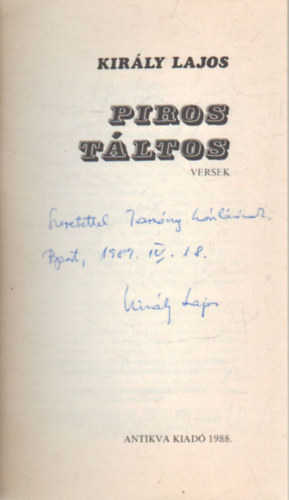 Kir�ly Lajos - Piros t�ltos- versek 1988