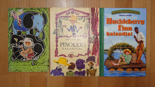 Mark Twain, Carlo Collodi Rudyard Kipling - 3 klasszikus ifj�s�gi k�nyv: A Dzsungel k�nyve, Huckleberry Finn kalandjai, Pinokki� kalandjai