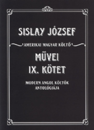 Sislay J�zsef - Sislay J�zsef m�vei IX. k�tet