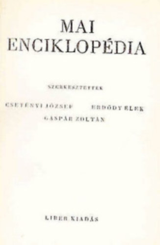 Csetnyi-Erddy-Gspr - Mai enciklopdia