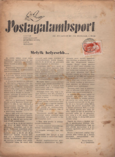 Dr. Eichner �rp�dn� - Postagalambsport 1961. VII. �vfolyam (teljes)